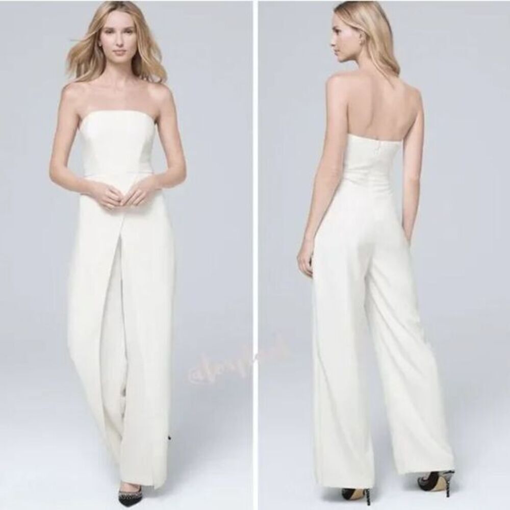 NEW White House‎ Black Market Convertible Strapless Split-Leg Jumpsuit, size 14